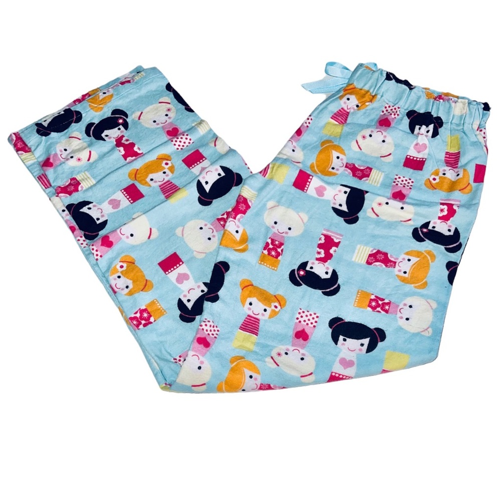 Small Shop Blue Flannel Oriental Doll Pj Pants